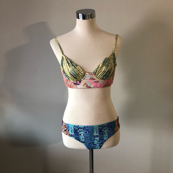 Maaji Multi color Reversible Bikini  Set Tie Back - Picture 14 of 14
